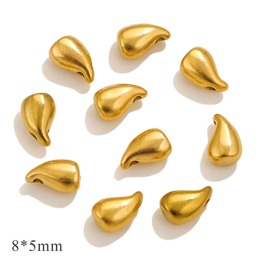 1 Paar Simple Series Simple Heart Edelstahl 18 Karat vergoldete Damenanhänger 
